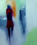 Femme en rouge (Huile sur toile)
