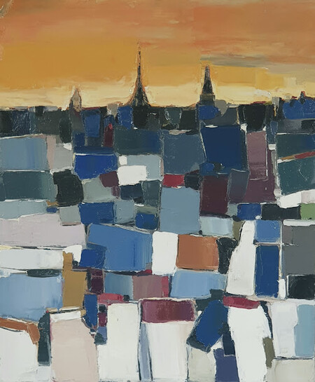 Coucher de soleil sur Paris (60x73)  900 